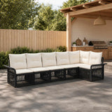 vidaXL Tuinbank Set 7 pcs Grijs poly rattan