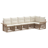 vidaXL Tuinbank Set 7 pcs Grijs poly rattan