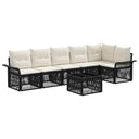 vidaXL Tuinbank Set 7 pcs Grijs poly rattan