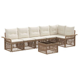 vidaXL Tuinbank Set 7 pcs Grijs poly rattan