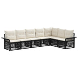 vidaXL Tuinbank Set 8 pcs Zwart poly rattan