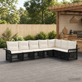vidaXL Tuinbank Set 8 pcs Zwart poly rattan