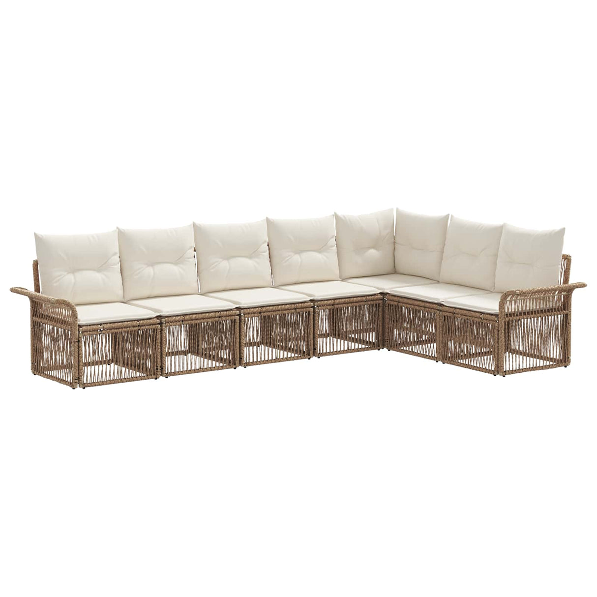 vidaXL Tuinbank Set 8 pcs Zwart poly rattan
