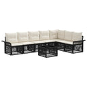 vidaXL Tuinbank Set 8 pcs Zwart poly rattan