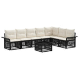 vidaXL Tuinbank Set 8 pcs Zwart poly rattan