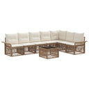 vidaXL Tuinbank Set 8 pcs Zwart poly rattan
