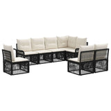 vidaXL Garden Sofa Set 9 pcs Black poly rattan