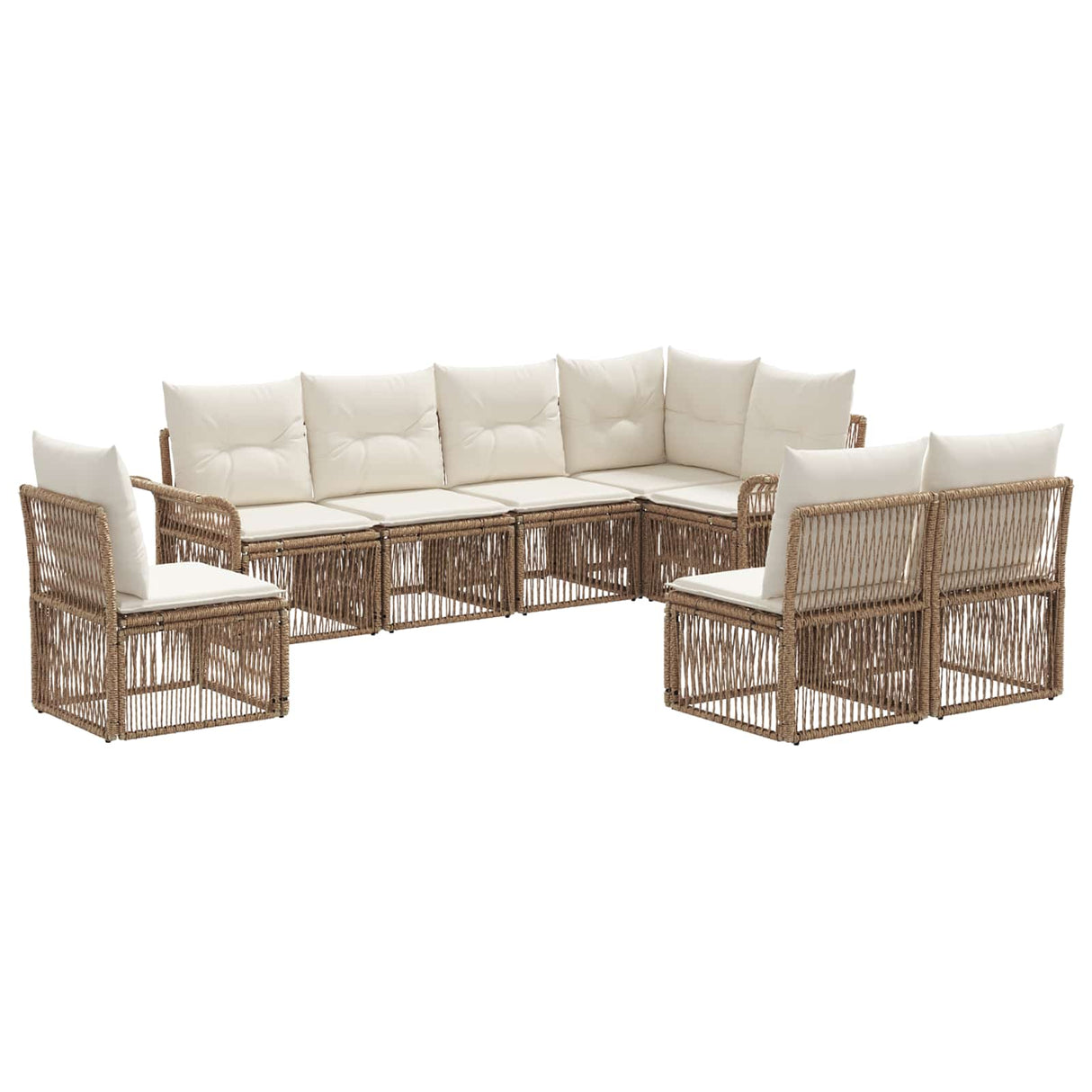 vidaXL Garden Sofa Set 9 pcs Black poly rattan