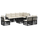 vidaXL Garden Sofa Set 9 pcs Black poly rattan