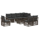 vidaXL Garden Sofa Set 9 pcs Black poly rattan