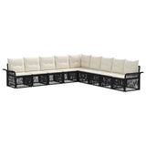 vidaXL Garden Lounge Set 10 pcs Black poly rattan