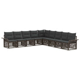 vidaXL Garden Lounge Set 10 pcs Black poly rattan
