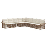 vidaXL Garden Lounge Set 10 pcs Black poly rattan