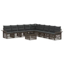 vidaXL Garden Lounge Set 10 pcs Black poly rattan