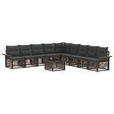 vidaXL Garden Lounge Set 10 pcs Black poly rattan