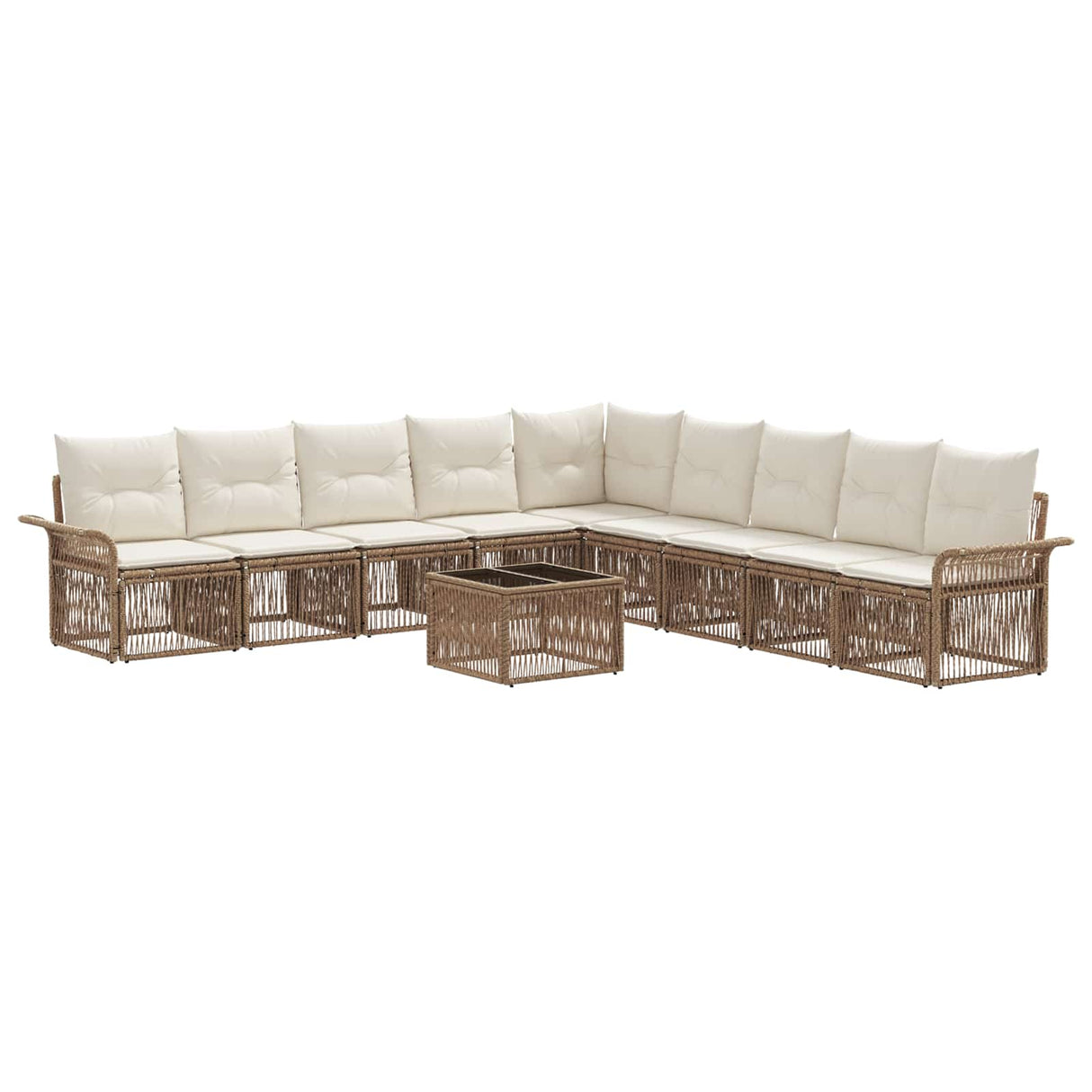 vidaXL Garden Lounge Set 10 pcs Black poly rattan