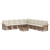 vidaXL Garden Lounge Set 10 pcs Black poly rattan