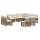 vidaXL Tuinbank Set 12 pcs Zwart poly rattan