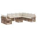 vidaXL Tuinbank Set 10 pcs Zwart poly rattan