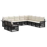 vidaXL Garden Sofa Set 11 pcs Black poly rattan
