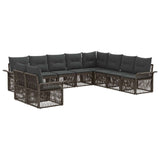 vidaXL Garden Sofa Set 11 pcs Black poly rattan