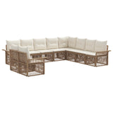 vidaXL Garden Sofa Set 11 pcs Black poly rattan