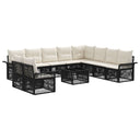 vidaXL Garden Sofa Set 11 pcs Black poly rattan