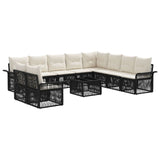 vidaXL Garden Sofa Set 11 pcs Black poly rattan