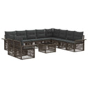 vidaXL Garden Sofa Set 11 pcs Black poly rattan