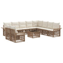 vidaXL Garden Sofa Set 11 pcs Black poly rattan