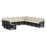 vidaXL Garden Sofa Set 12 pcs Black poly rattan