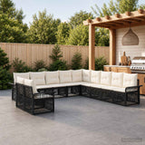 vidaXL Garden Sofa Set 12 pcs Black poly rattan