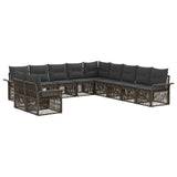 vidaXL Garden Sofa Set 12 pcs Black poly rattan