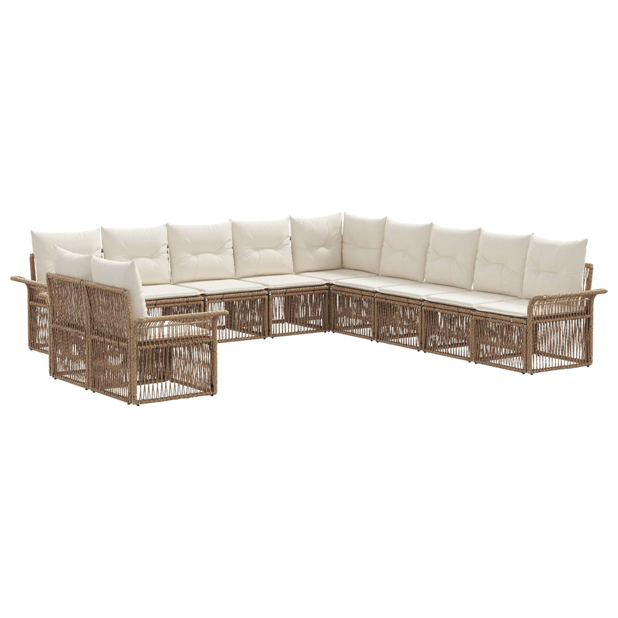 vidaXL Garden Sofa Set 12 pcs Black poly rattan