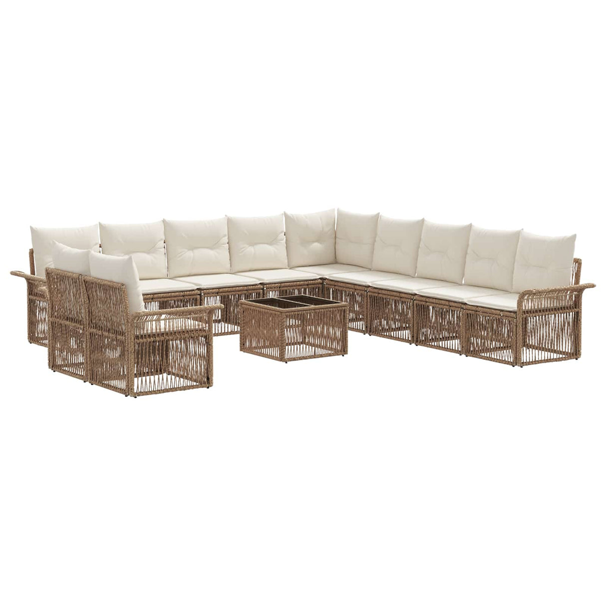 vidaXL Garden Sofa Set 12 pcs Black poly rattan