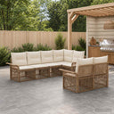 vidaXL Tuinbank Set 7 st 7-Aantal zitplaatsen Zwart poly rattan