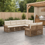 vidaXL Tuinbank Set 7 st 7-Aantal zitplaatsen Zwart poly rattan