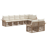 vidaXL Tuinbank Set 9 pcs Zwart poly rattan