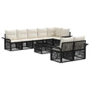 vidaXL Tuinbank Set 9 pcs Zwart poly rattan