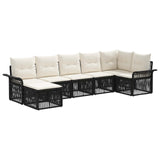 vidaXL Tuinbank Set 8 pcs Zwart poly rattan