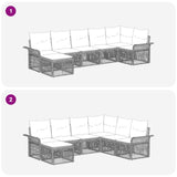 vidaXL Tuinbank Set 8 pcs Zwart poly rattan