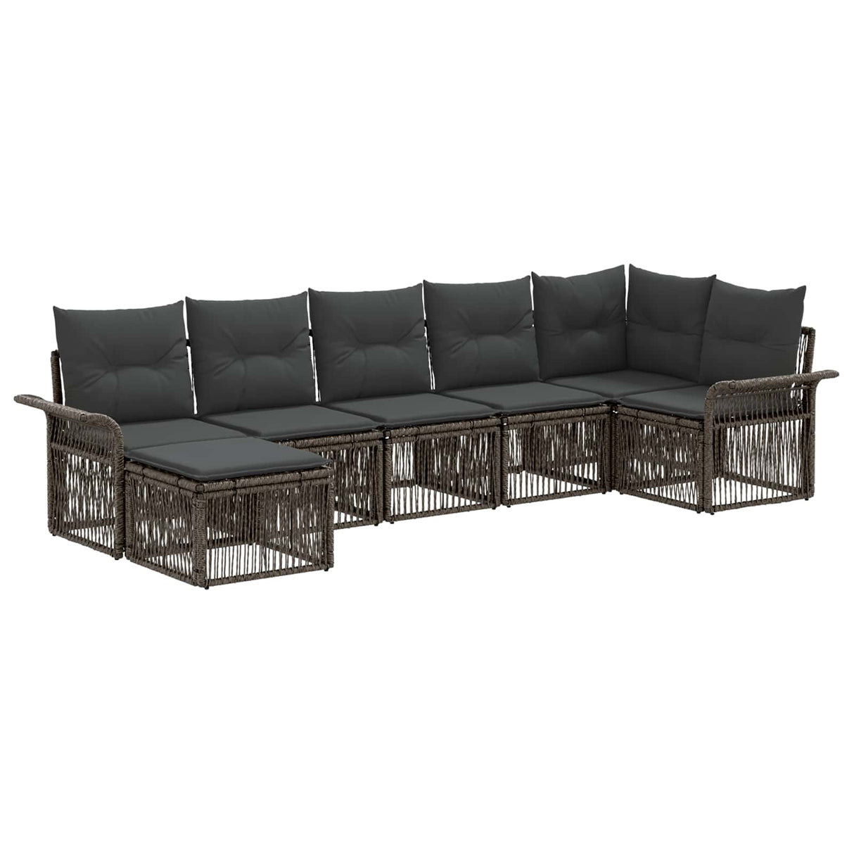 vidaXL Tuinbank Set 8 pcs Zwart poly rattan