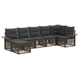 vidaXL Tuinbank Set 8 pcs Zwart poly rattan