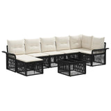 vidaXL Tuinbank Set 8 pcs Zwart poly rattan