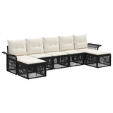 vidaXL Tuinbank Set 8 pcs Zwart poly rattan