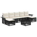 vidaXL Tuinbank Set 8 pcs Zwart poly rattan
