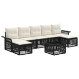 vidaXL Tuinbank Set 8 pcs Zwart poly rattan