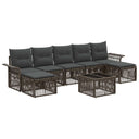 vidaXL Tuinbank Set 8 pcs Zwart poly rattan