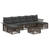 vidaXL Tuinbank Set 8 pcs Zwart poly rattan