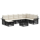 vidaXL Tuinbank Set 9 pcs Zwart poly rattan